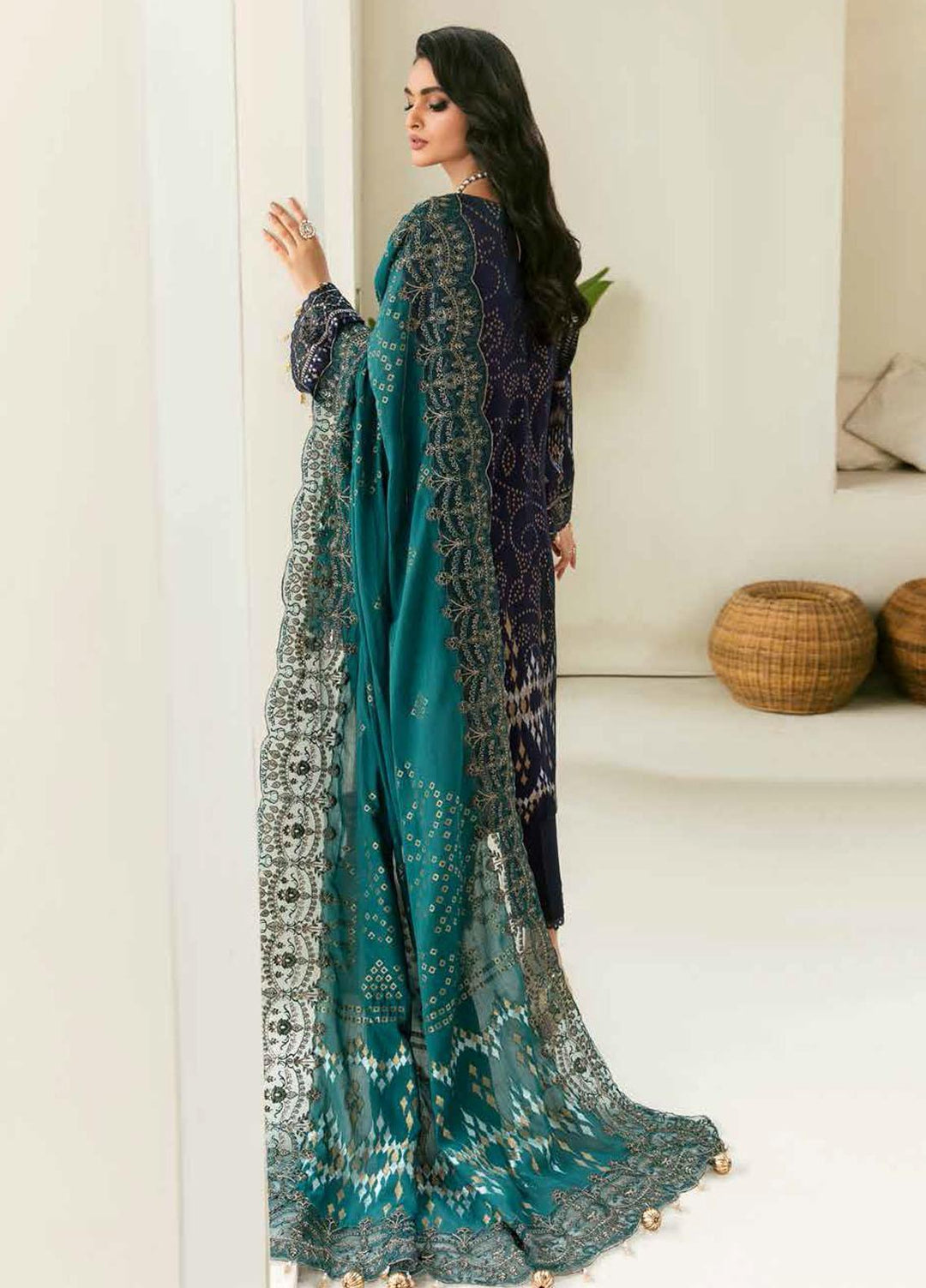 Maya By Nureh Embroidered Cambric Suits Unstitched 3 Piece NU22MC NJ-40 - Festive Collection