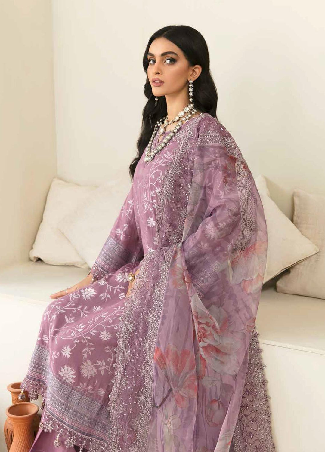 Maya By Nureh Embroidered Cambric Suits Unstitched 3 Piece NU22MC NJ-42 - Festive Collection
