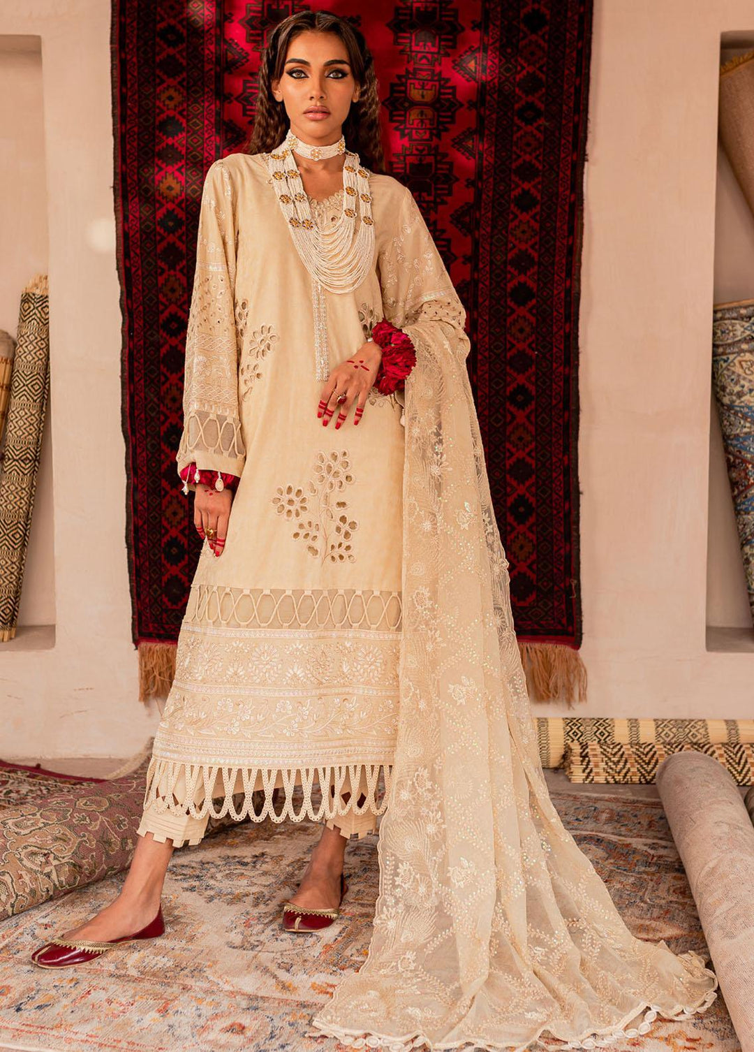 Maya By Nureh Embroidered Lawn Suits Unstitched 3 Piece NU23CC NS-74 - Festive Collection