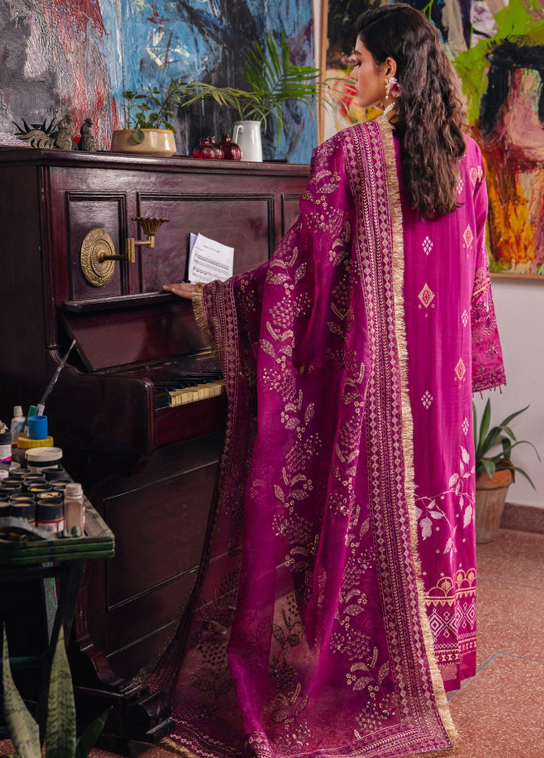 Maya By Nureh Embroidered Jacquard Suits Unstitched 3 Piece NU23MY NJ-85 - Winter Collection