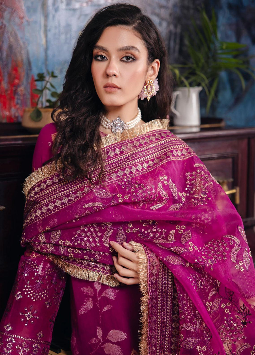 Maya By Nureh Embroidered Jacquard Suits Unstitched 3 Piece NU23MY NJ-85 - Winter Collection