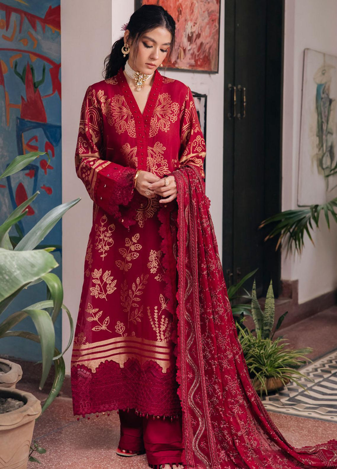 Maya By Nureh Embroidered Jacquard Suits Unstitched 3 Piece NU23MY NJ-87 - Winter Collection
