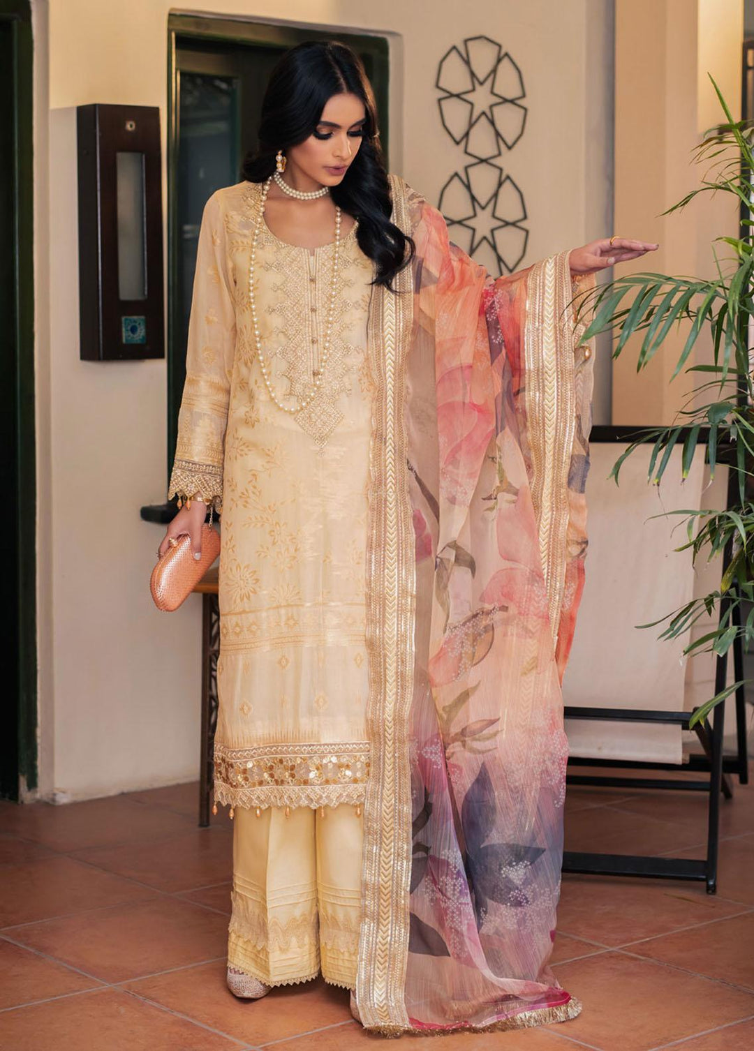 Maya By Nureh Embroidered Lawn Suits Unstitched 3 Piece NU23M NJ-51 - Summer Collection