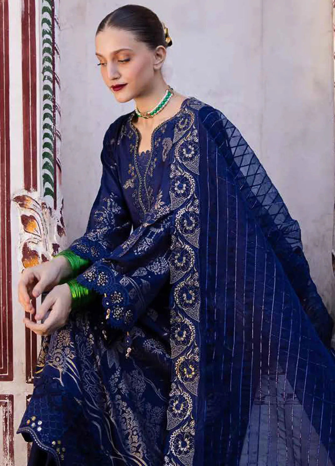 Maya By Nureh Embroidered Jacquard Suit Unstitched 3 Piece NU24MUJ NJ-95 - Festive Collection