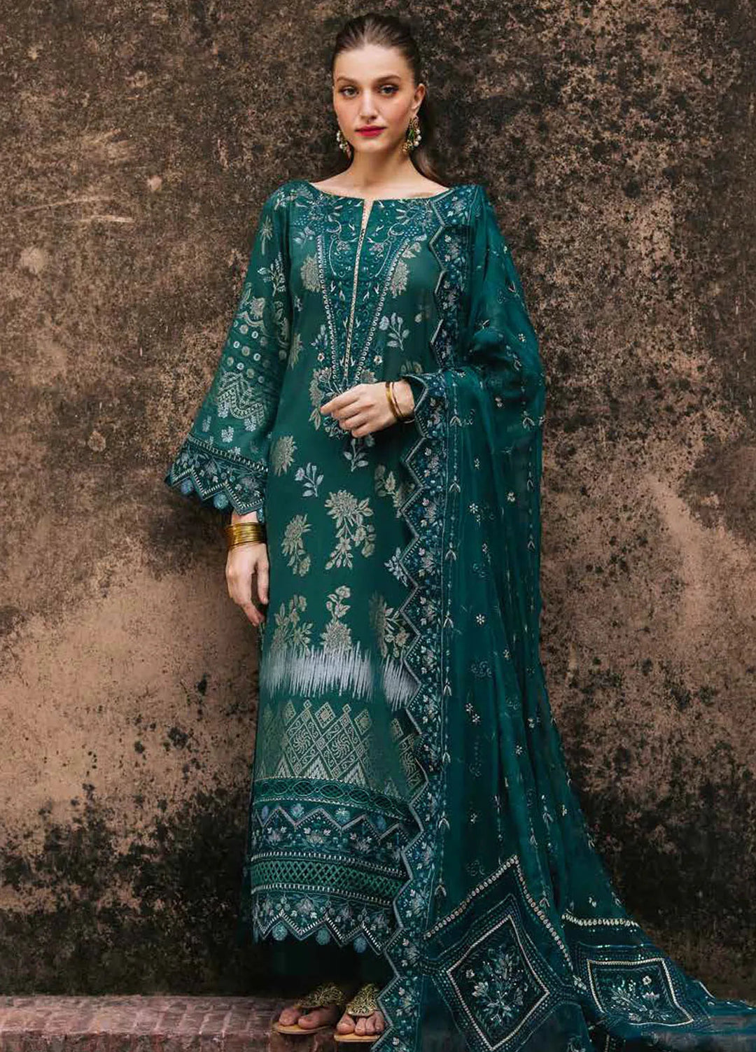 Maya By Nureh Embroidered Jacquard Suit Unstitched 3 Piece NU24MUJ NJ-98 - Festive Collection
