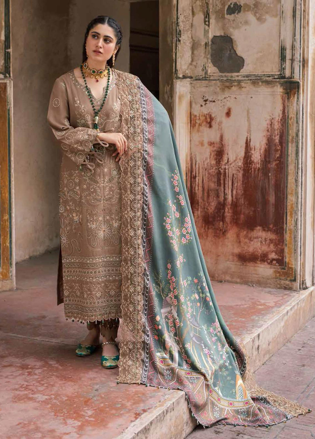 Maya By Nureh Embroidered Khaddar Suits Unstitched 3 Piece NU22MK NW-71 - Winter Collection