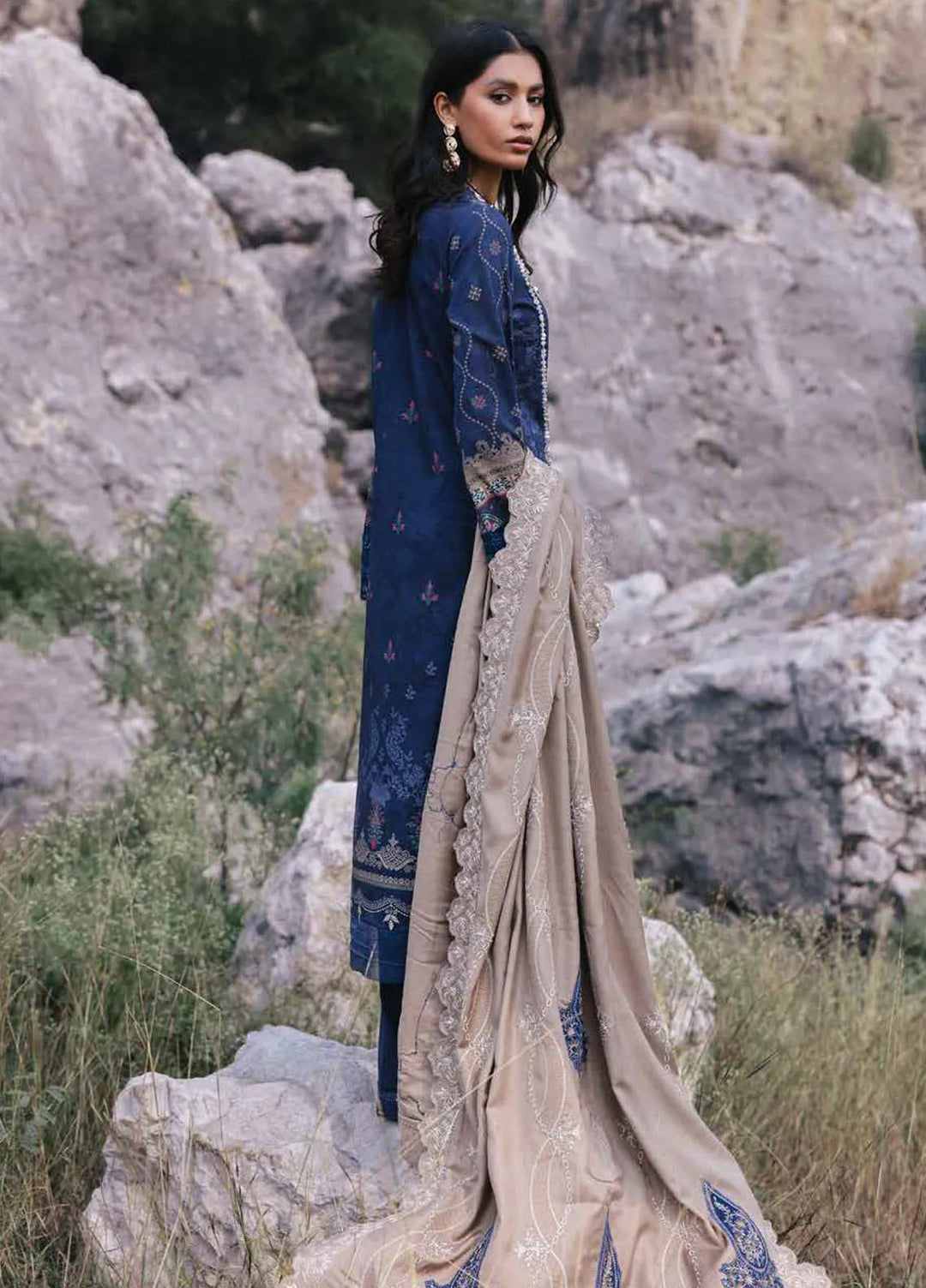 Maya by Nureh Embroidered Khaddar Suit Unstitched 3 Piece NU24MW NW-97 - Winter Collection