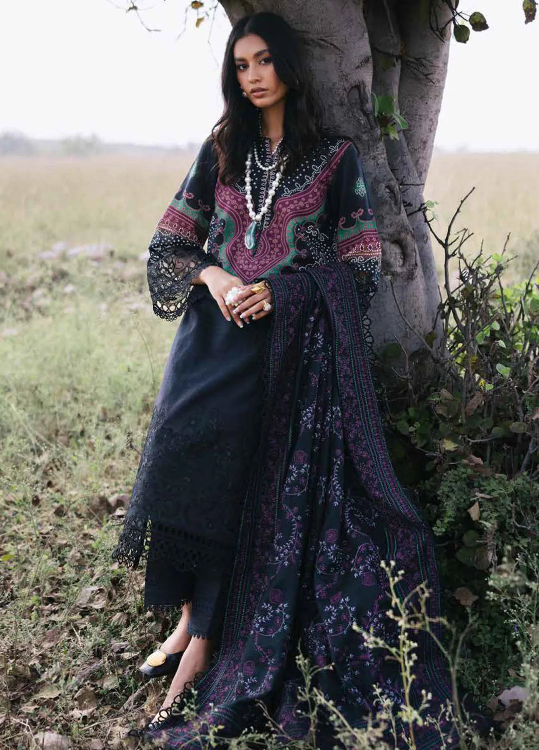 Maya by Nureh Embroidered Khaddar Suit Unstitched 3 Piece NU24MW NW-98 - Winter Collection