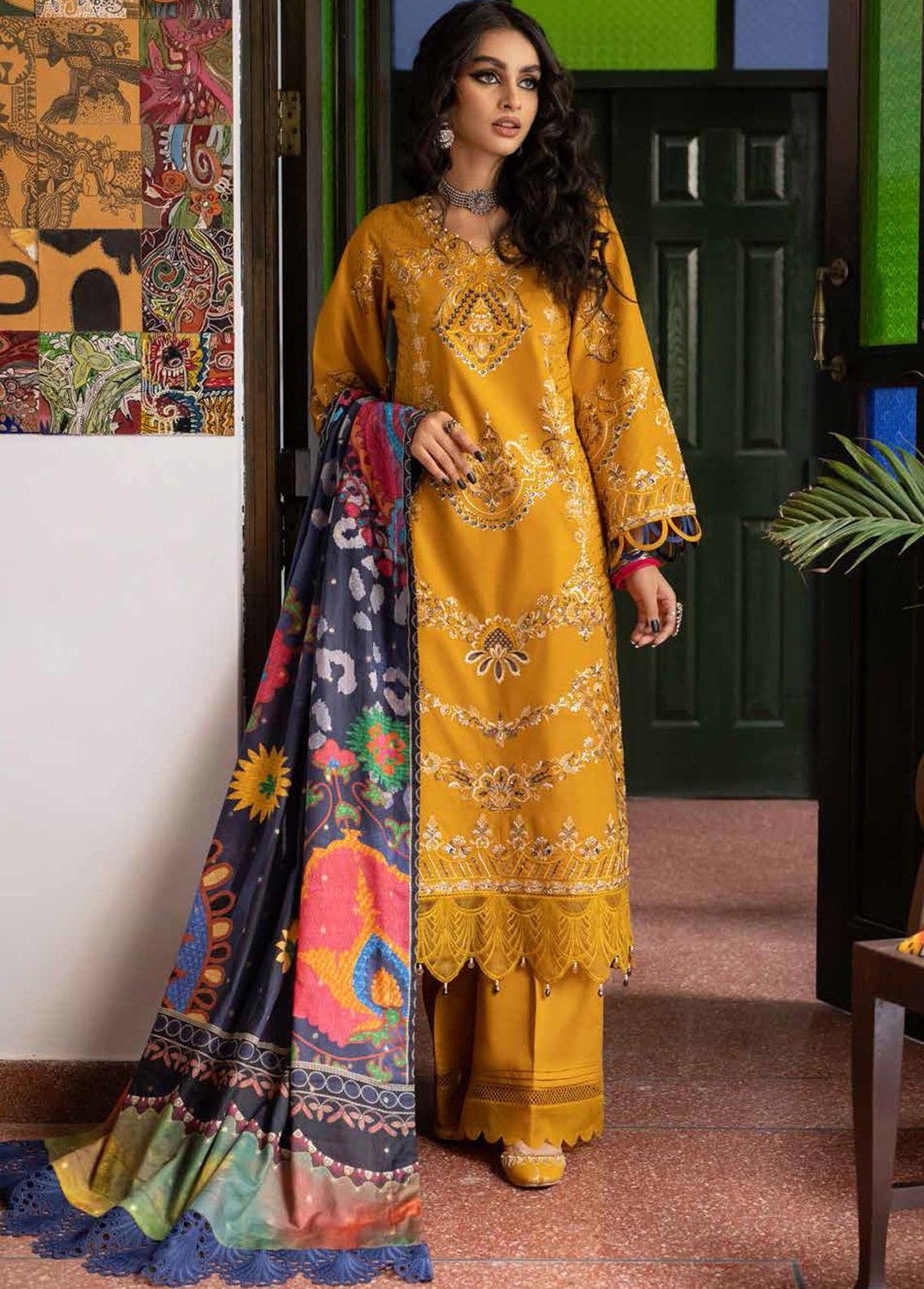 Maya By Nureh Embroidered Lawn Suits Unstitched 3 Piece NU22ML NS-35 - Summer Collection