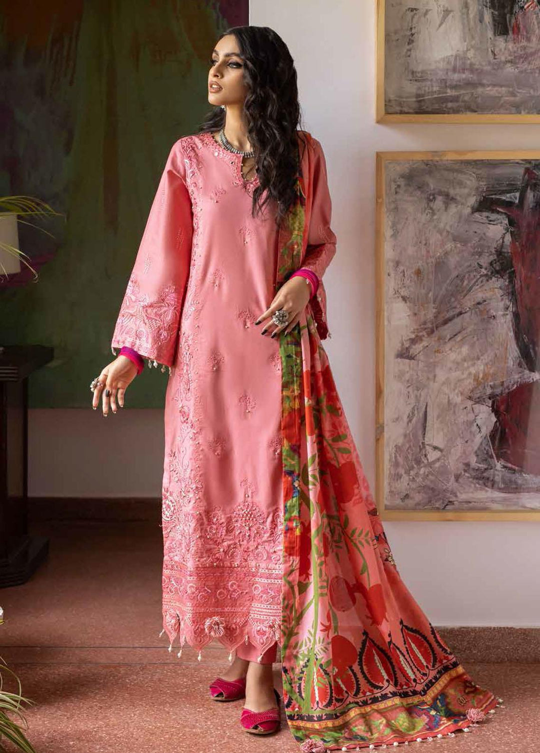 Maya By Nureh Embroidered Lawn Suits Unstitched 3 Piece NU22ML NS-38 - Summer Collection