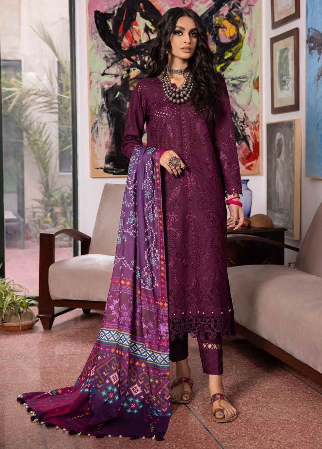 Maya By Nureh Embroidered Lawn Suits Unstitched 3 Piece NU22ML NS-40 - Summer Collection