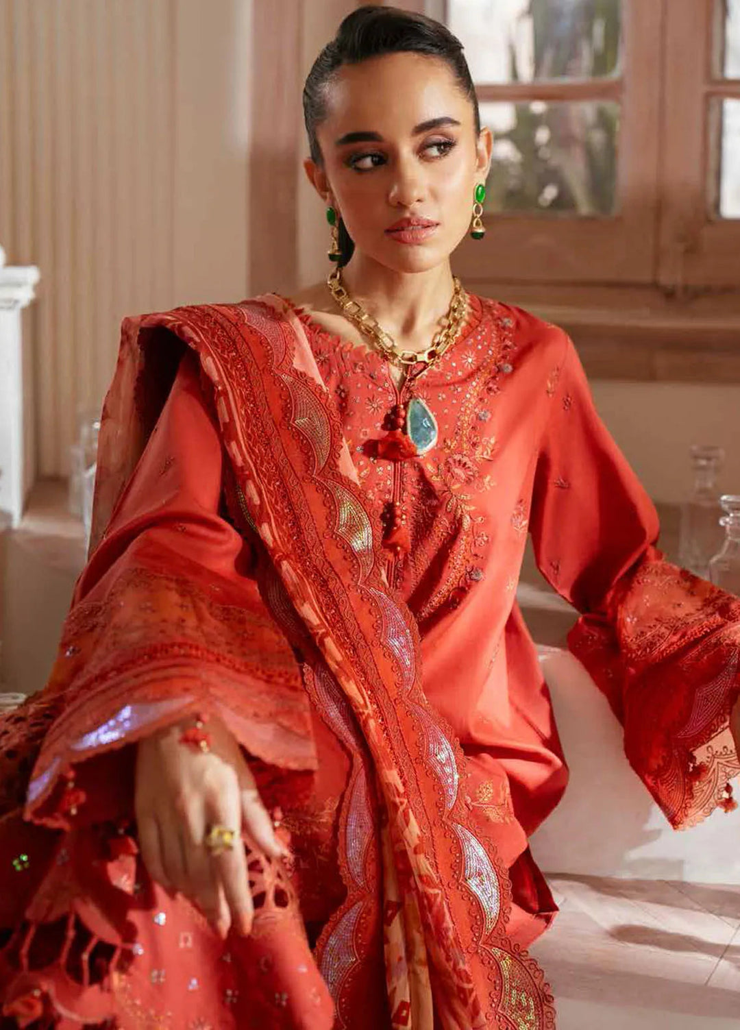 Maya By Nureh  Embroidered Lawn Suit Unstitched 3 Piece NU24ML NS-142 - Summer Collection