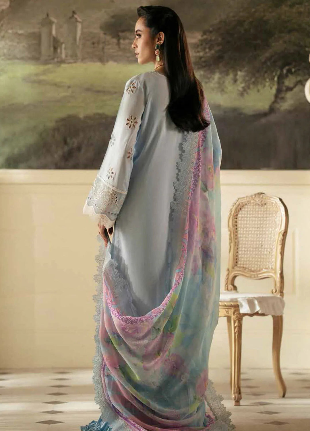 Maya By Nureh  Embroidered Lawn Suit Unstitched 3 Piece NU24ML NS-145 - Summer Collection