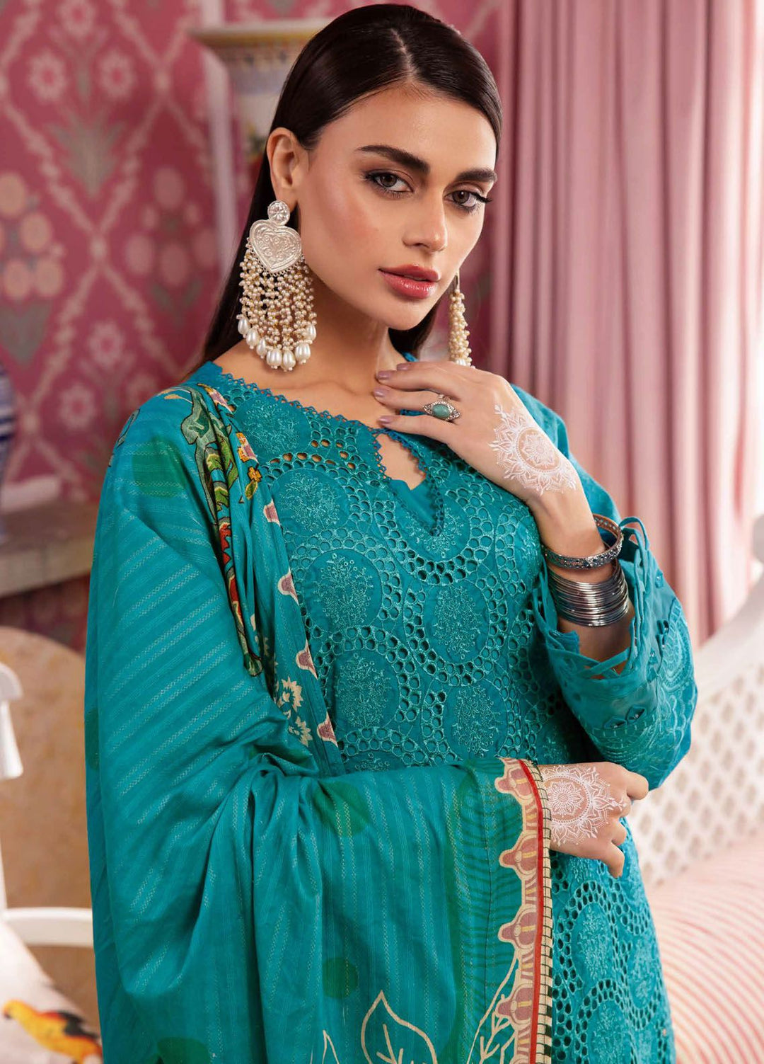 Maya by Nureh Embroidered Lawn Suits Unstitched 3 Piece NU24MJ NS-108 - Summer Collection