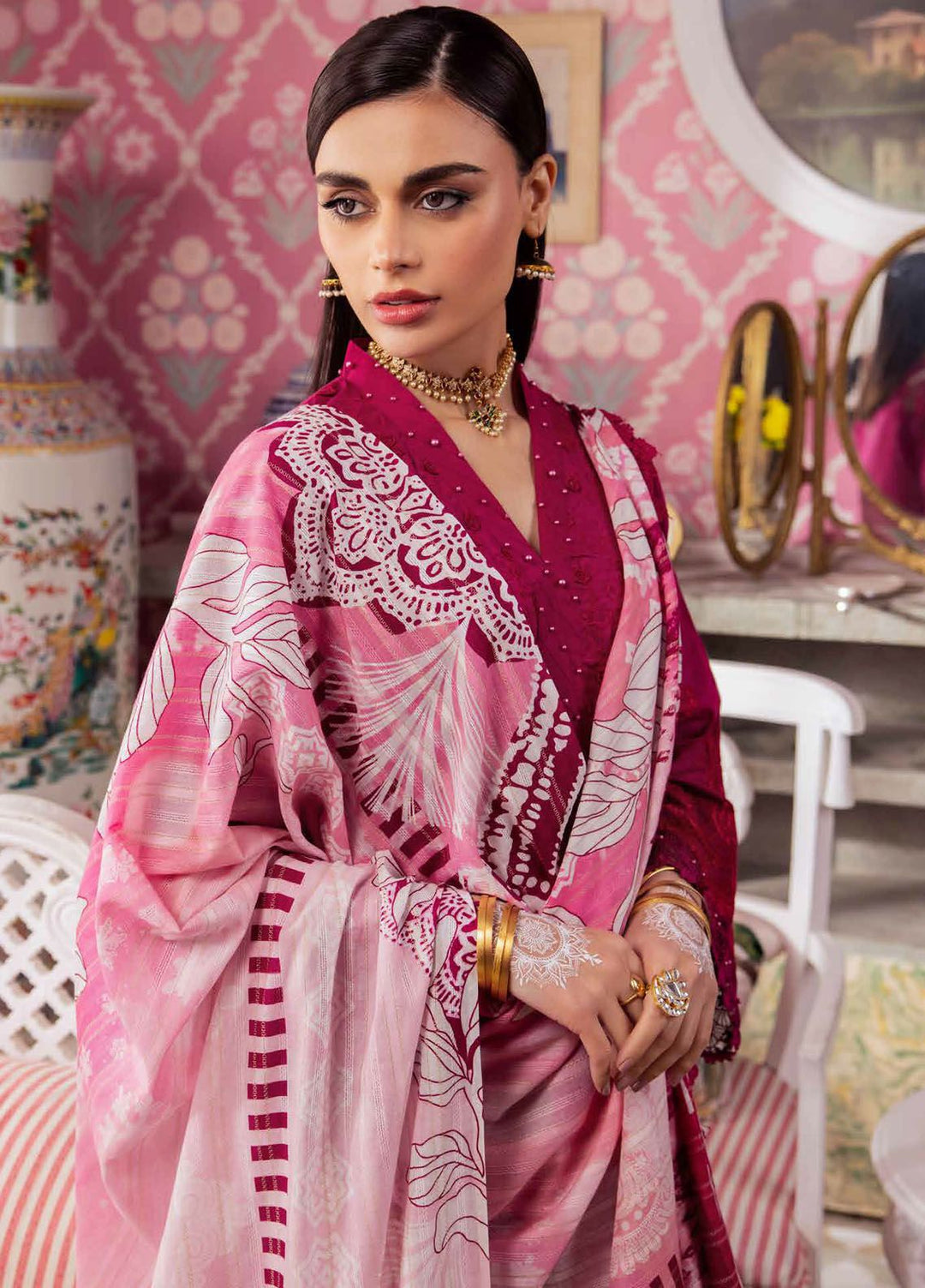 Maya by Nureh Embroidered Lawn Suits Unstitched 3 Piece NU24MJ NS-109 - Summer Collection