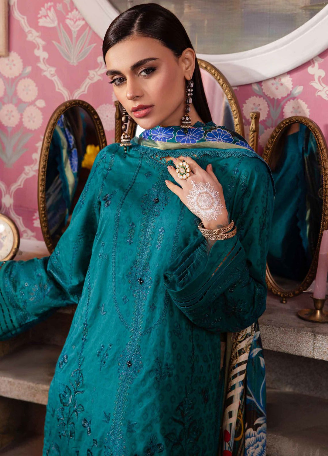 Maya by Nureh Embroidered Lawn Suits Unstitched 3 Piece NU24MJ NS-110 - Summer Collection