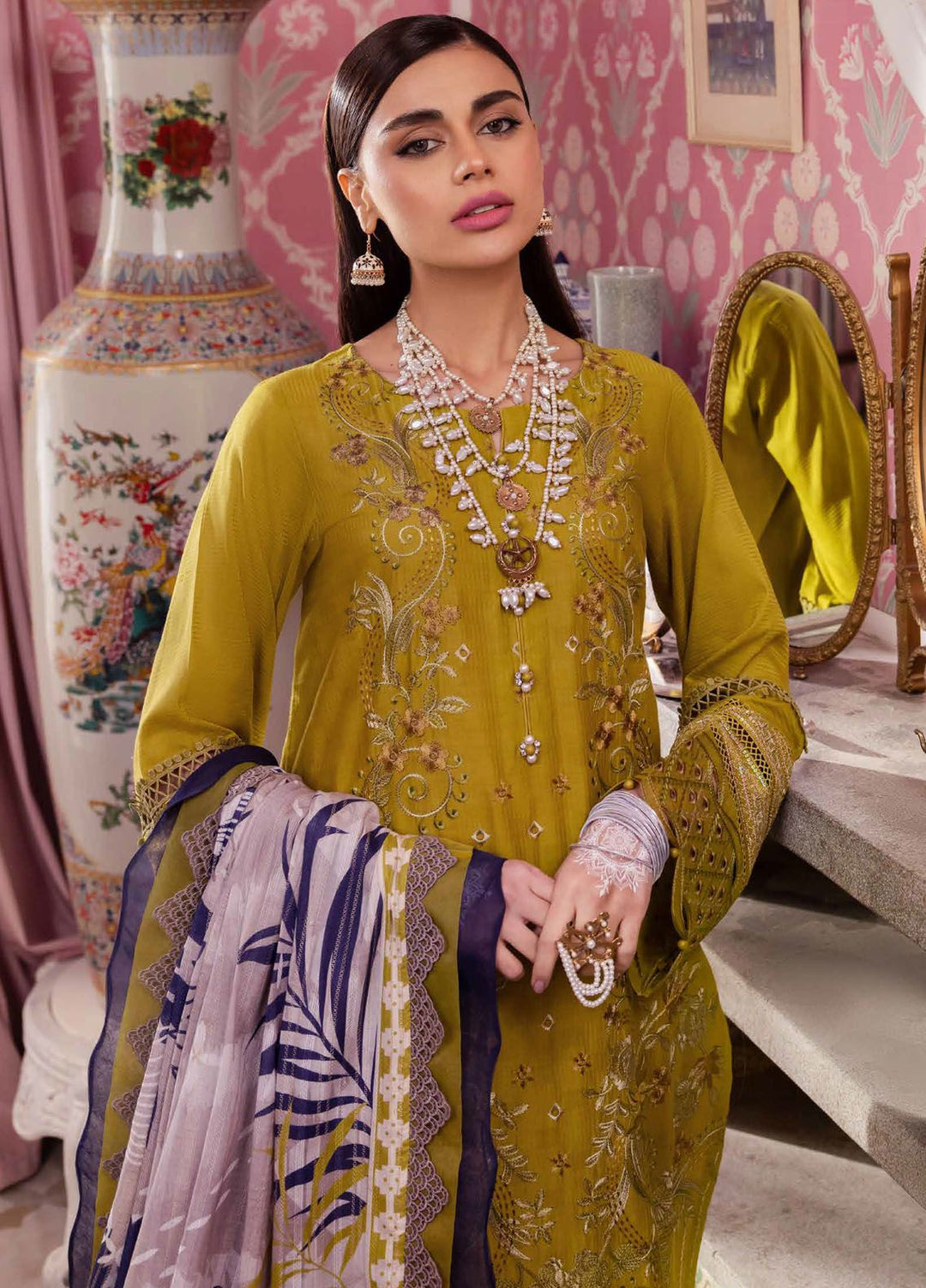 Maya by Nureh Embroidered Lawn Suits Unstitched 3 Piece NU24MJ NS-111 - Summer Collection