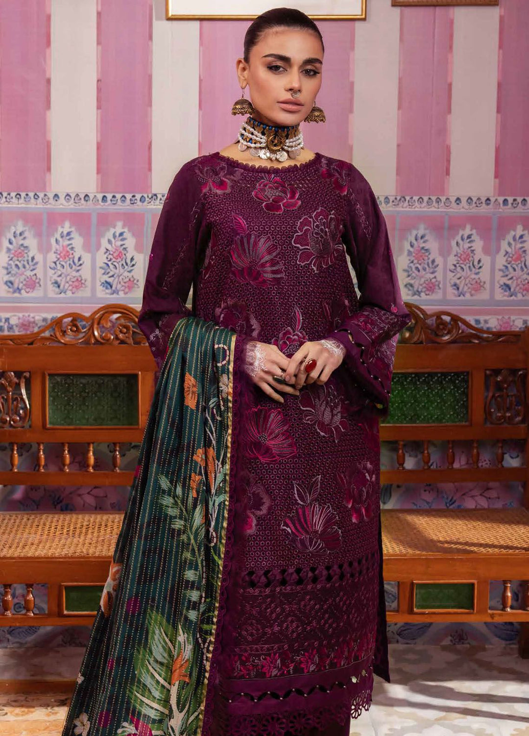 Maya by Nureh Embroidered Lawn Suits Unstitched 3 Piece NU24MJ NS-115 - Summer Collection