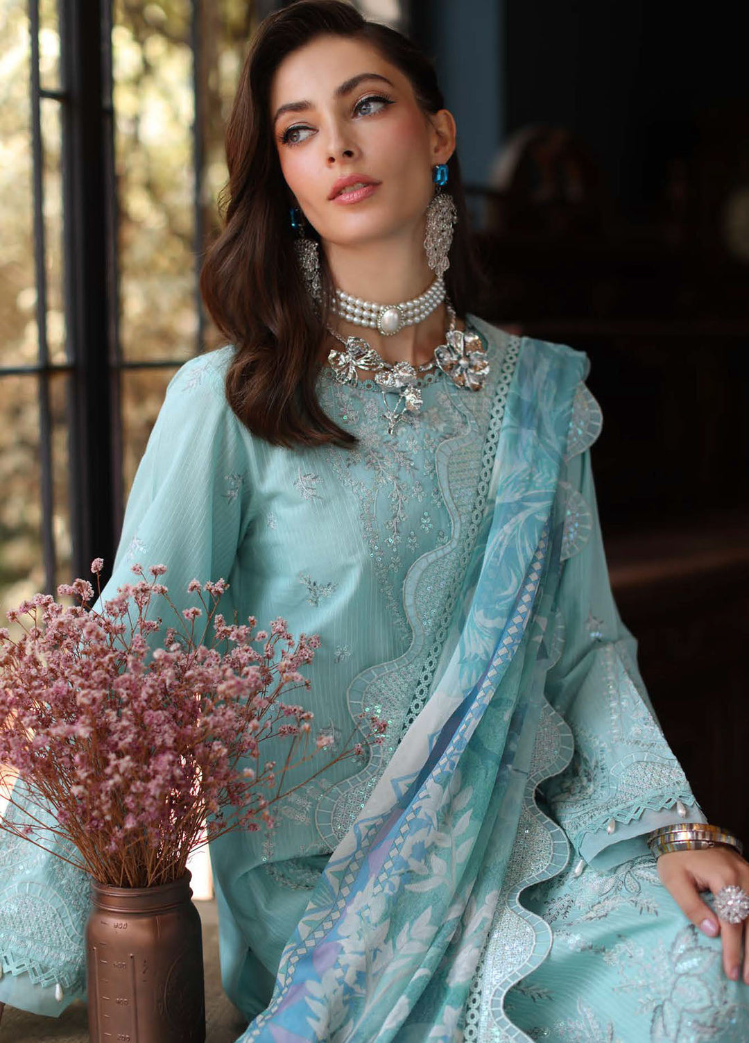 Maya by Nureh Embroidered Lawn Suits Unstitched 3 Piece NU25MU NS-156 - Summer Collection