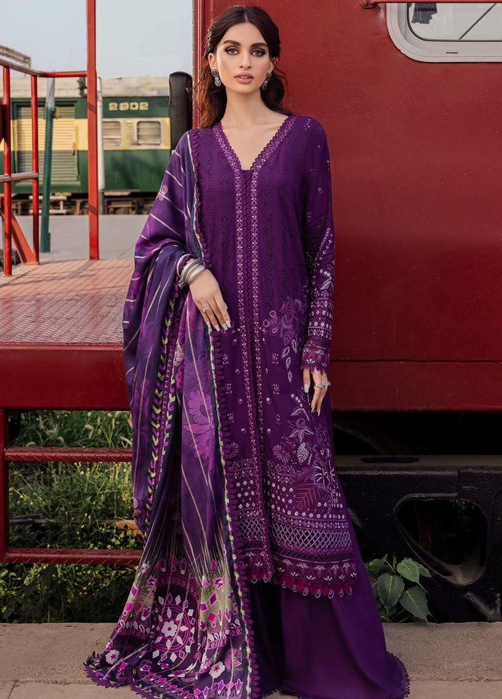 Maya By Nureh Embroidered Linen Suits Unstitched 3 Piece NU23MEL NS-90 - Formal Collection