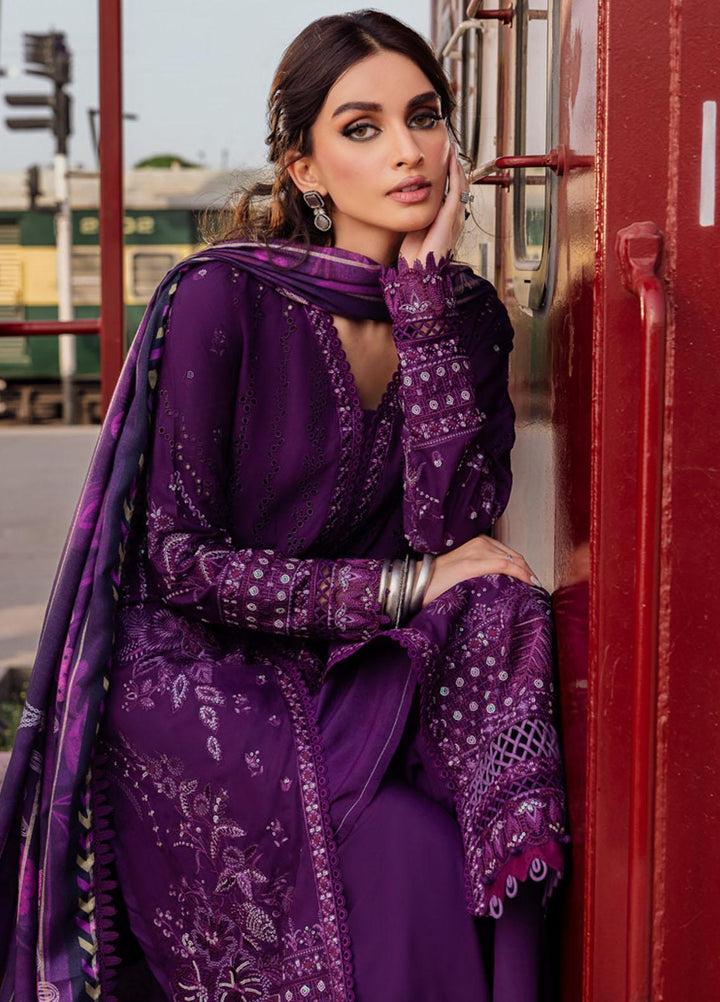 Maya By Nureh Embroidered Linen Suits Unstitched 3 Piece NU23MEL NS-90 - Formal Collection