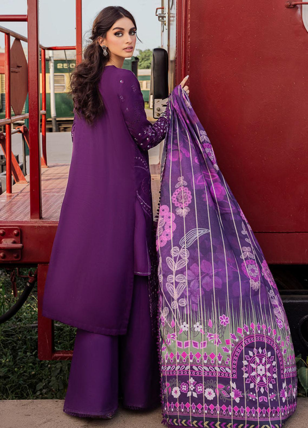 Maya By Nureh Embroidered Linen Suits Unstitched 3 Piece NU23MEL NS-90 - Formal Collection