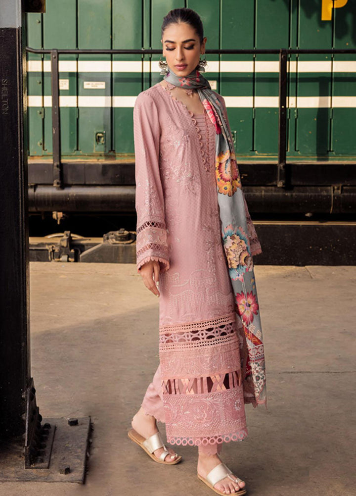 Maya By Nureh Embroidered Linen Suits Unstitched 3 Piece NU23MEL NS-91 - Formal Collection