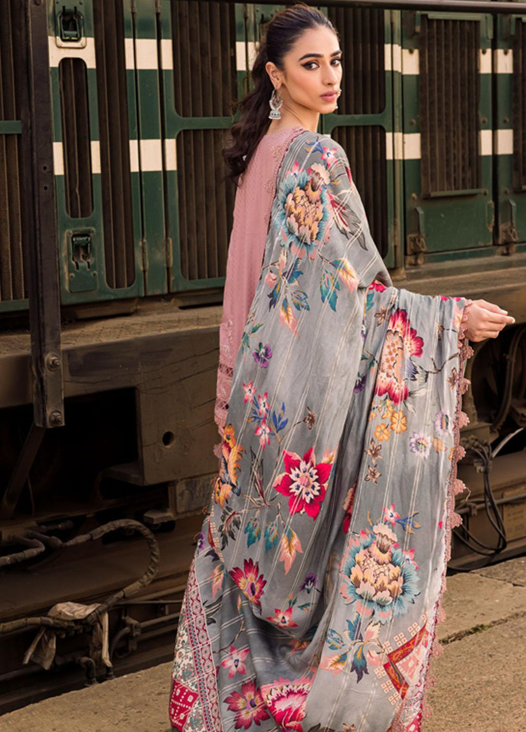 Maya By Nureh Embroidered Linen Suits Unstitched 3 Piece NU23MEL NS-91 - Formal Collection