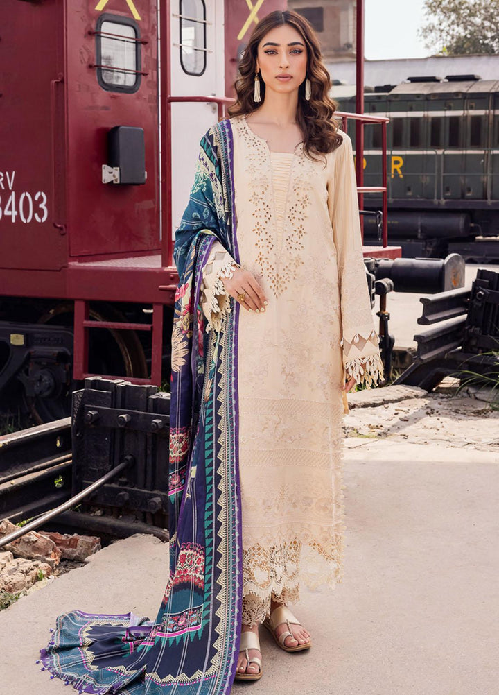 Maya By Nureh Embroidered Linen Suits Unstitched 3 Piece NU23MEL NS-93 - Formal Collection