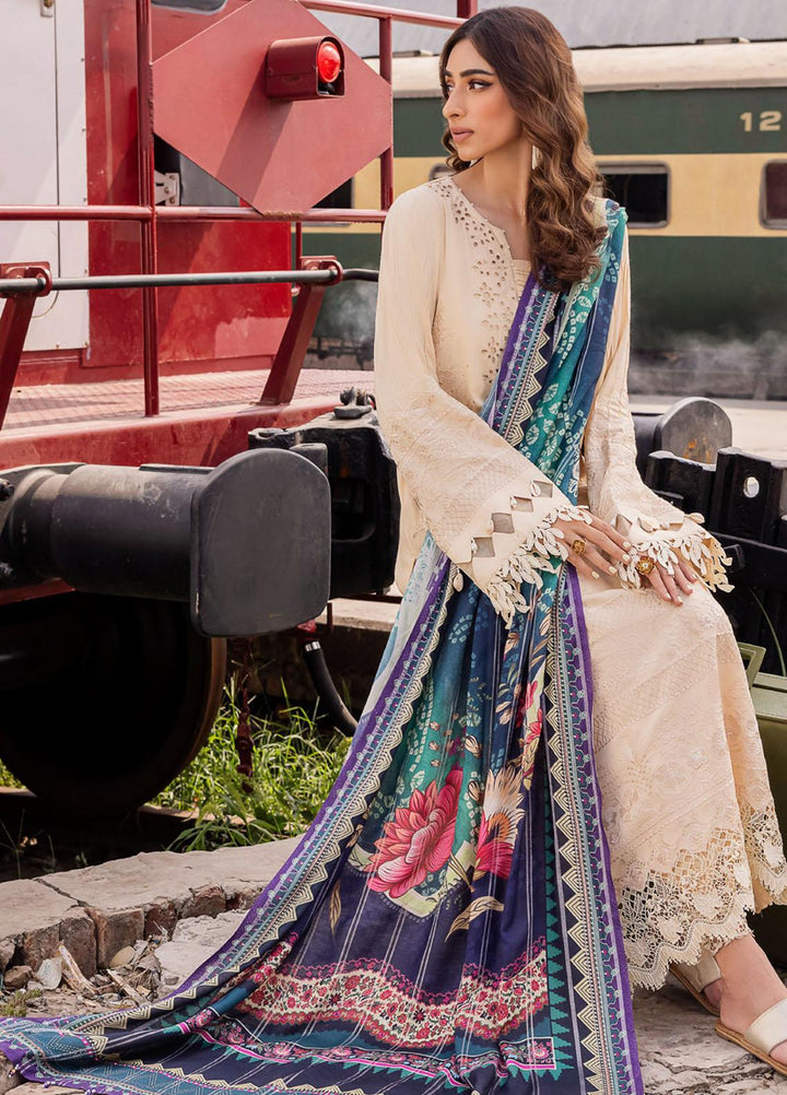 Maya By Nureh Embroidered Linen Suits Unstitched 3 Piece NU23MEL NS-93 - Formal Collection