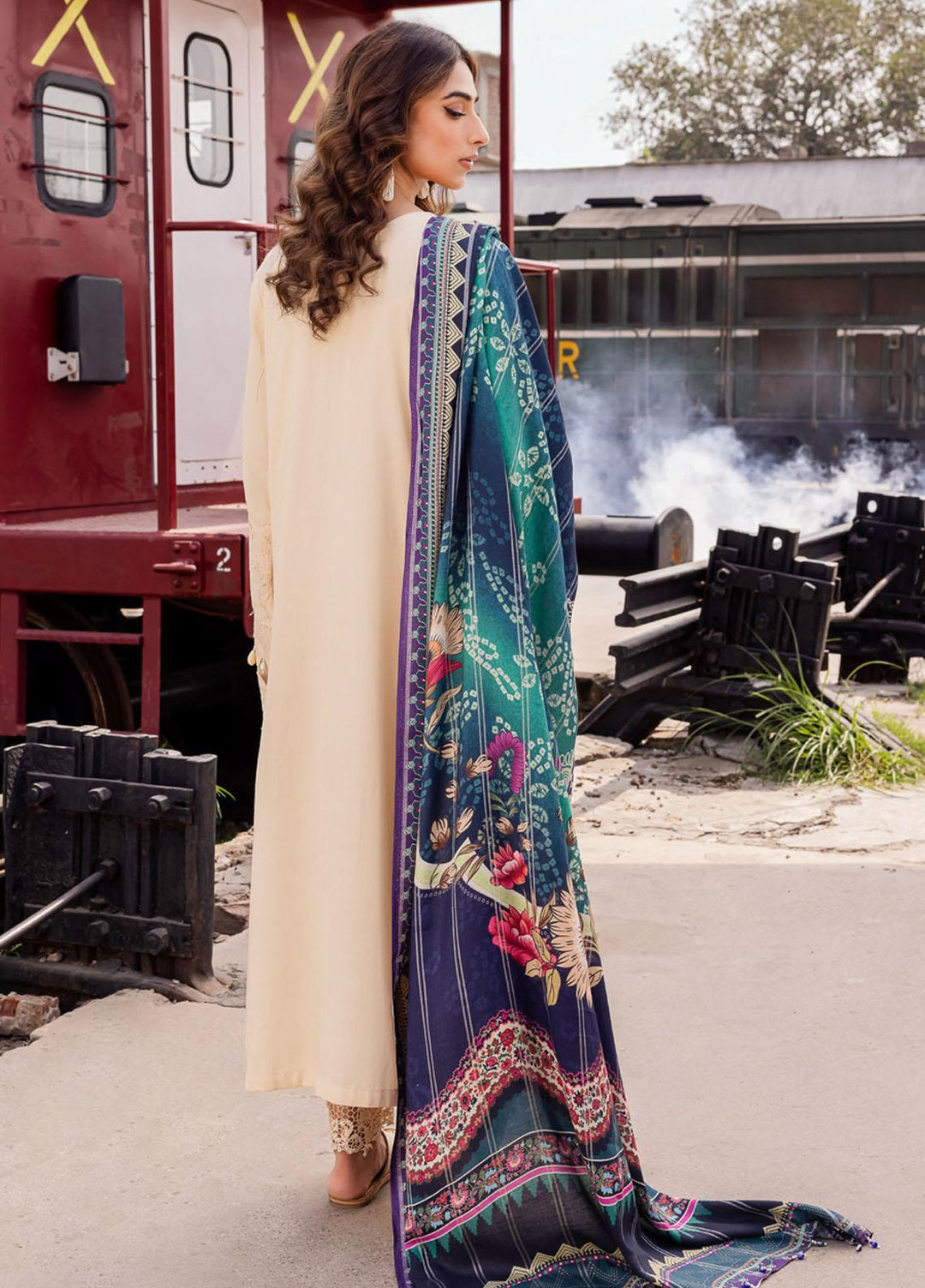 Maya By Nureh Embroidered Linen Suits Unstitched 3 Piece NU23MEL NS-93 - Formal Collection