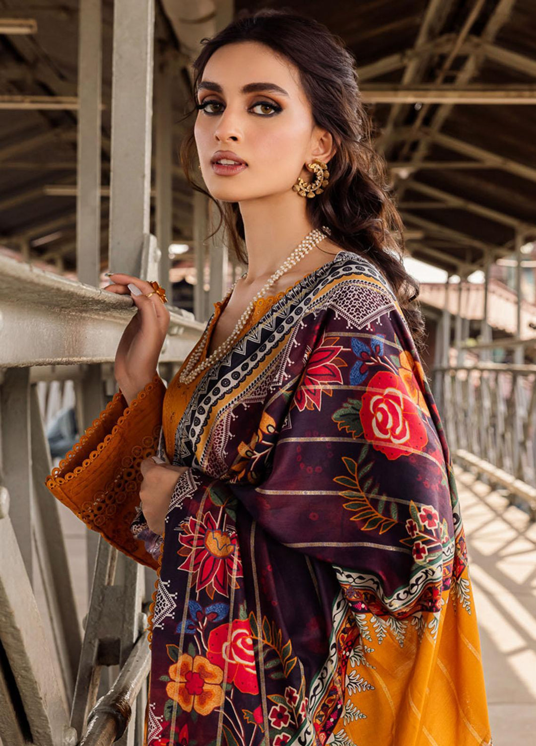 Maya By Nureh Embroidered Linen Suits Unstitched 3 Piece NU23MEL NS-94 - Formal Collection