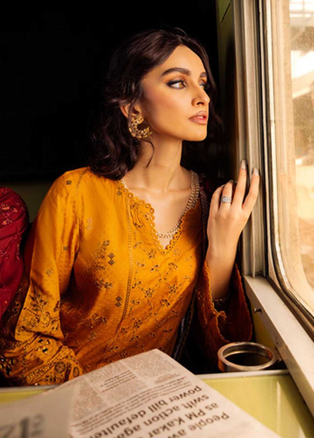 Maya By Nureh Embroidered Linen Suits Unstitched 3 Piece NU23MEL NS-94 - Formal Collection