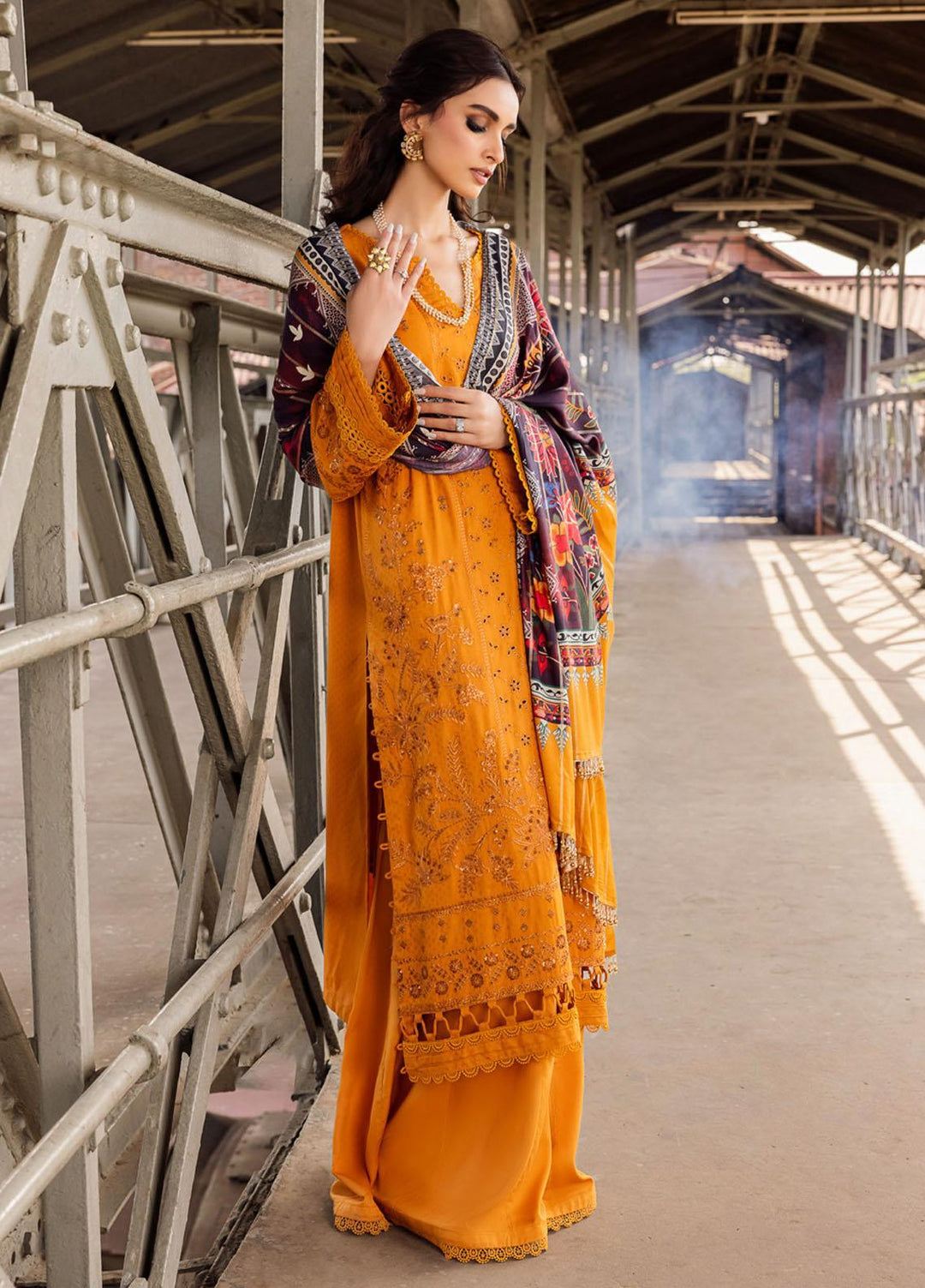 Maya By Nureh Embroidered Linen Suits Unstitched 3 Piece NU23MEL NS-94 - Formal Collection