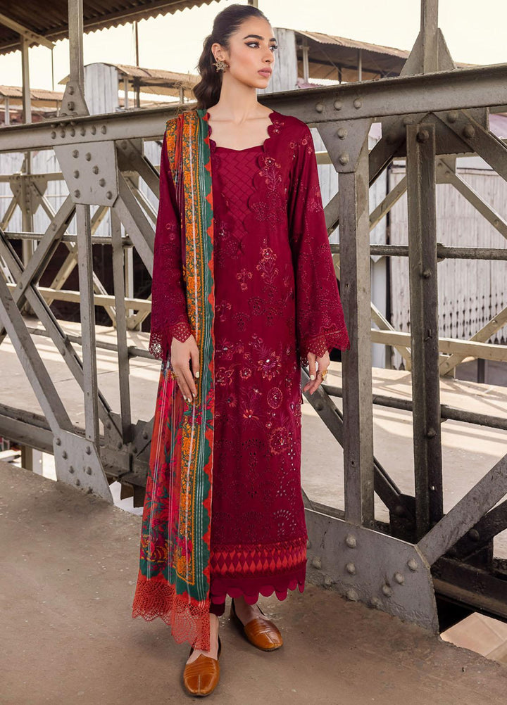 Maya By Nureh Embroidered Linen Suits Unstitched 3 Piece NU23MEL NS-95 - Formal Collection