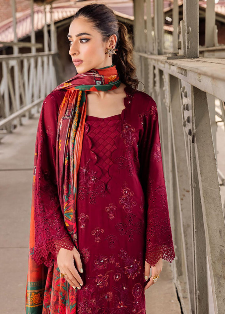 Maya By Nureh Embroidered Linen Suits Unstitched 3 Piece NU23MEL NS-95 - Formal Collection