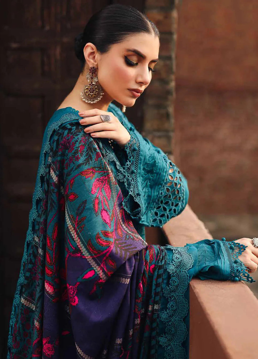 Maya By Nureh Embroidered Linen Suit Unstitched 3 Piece NU24MUL NW-81 - Fall Collection