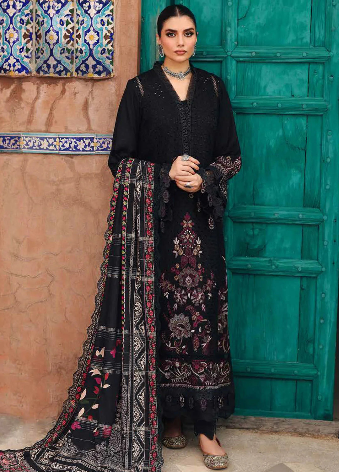 Maya By Nureh Embroidered Linen Suit Unstitched 3 Piece NU24MUL NW-83 - Fall Collection