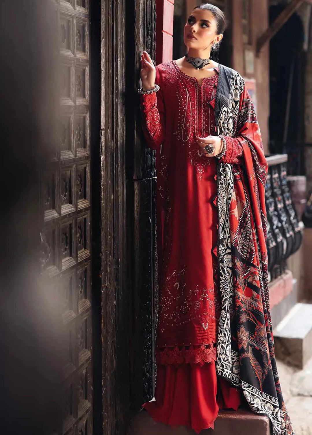 Maya By Nureh Embroidered Linen Suit Unstitched 3 Piece NU24MUL NW-84 - Fall Collection