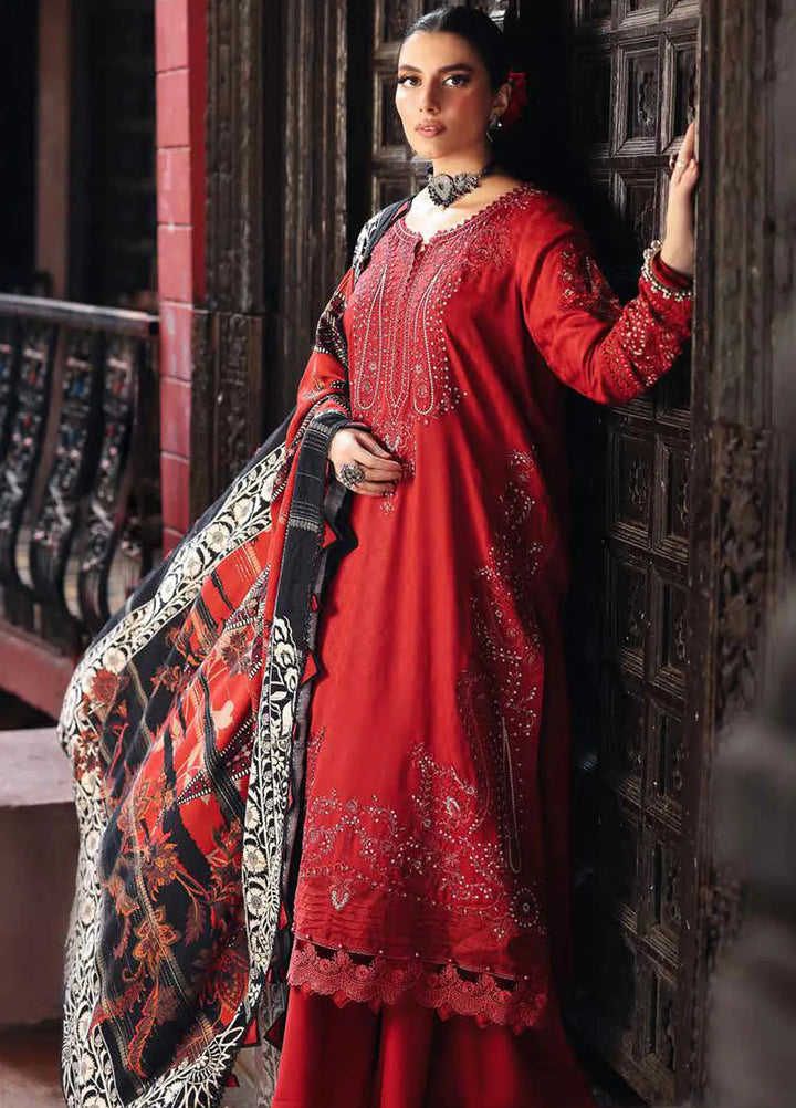 Maya By Nureh Embroidered Linen Suit Unstitched 3 Piece NU24MUL NW-84 - Fall Collection