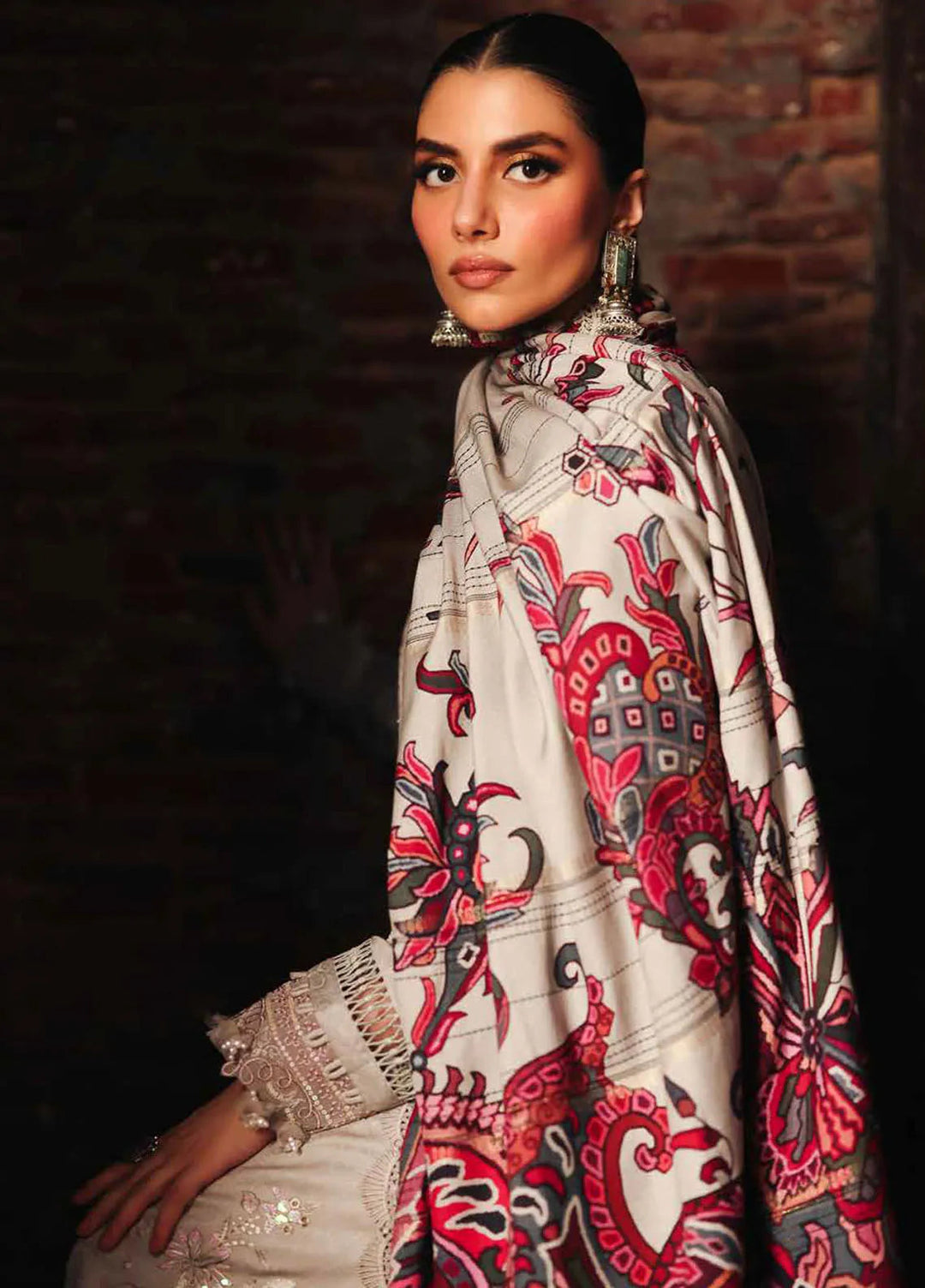 Maya By Nureh Embroidered Linen Suit Unstitched 3 Piece NU24MUL NW-87 - Fall Collection