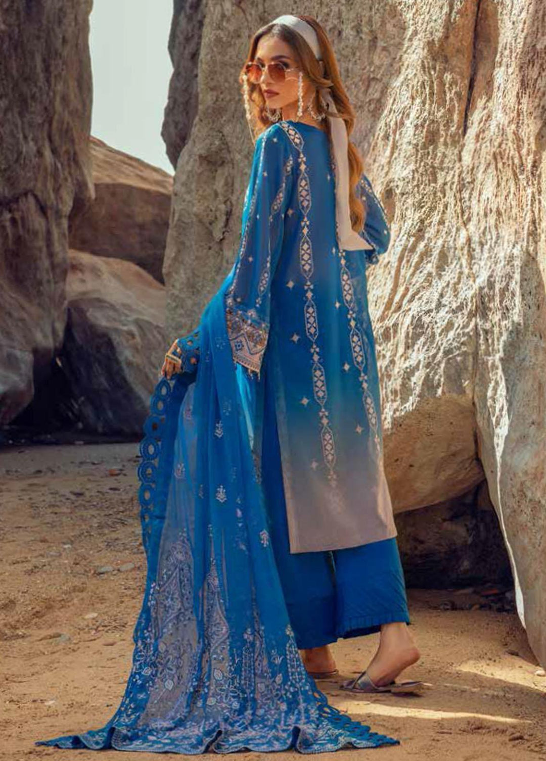 Maya By Nureh Embroidered Lawn Suits Unstitched 3 Piece NU22M NS -27 - Summer Collection