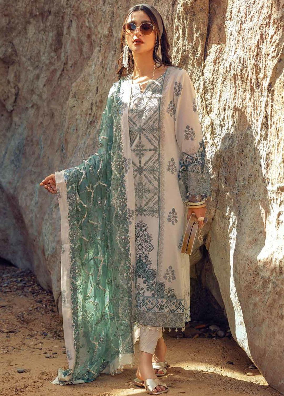 Maya By Nureh Embroidered Lawn Suits Unstitched 3 Piece NU22M NS -28 - Summer Collection
