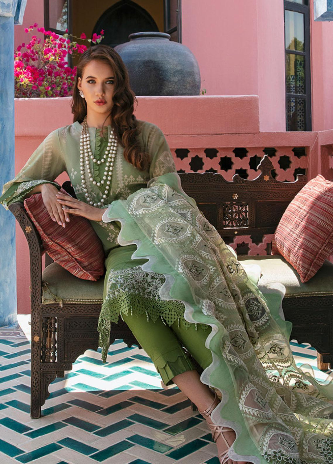 Maya By Nureh Embroidered Swiss Lawn Suits Unstitched 3 Piece NU23ML NS-64 - Luxury Summer Collection
