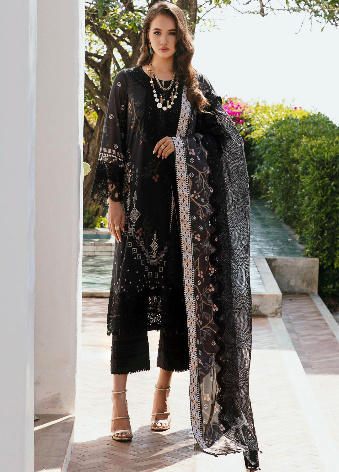 Maya By Nureh Embroidered Swiss Lawn Suits Unstitched 3 Piece NU23ML NS-68 - Luxury Summer Collection