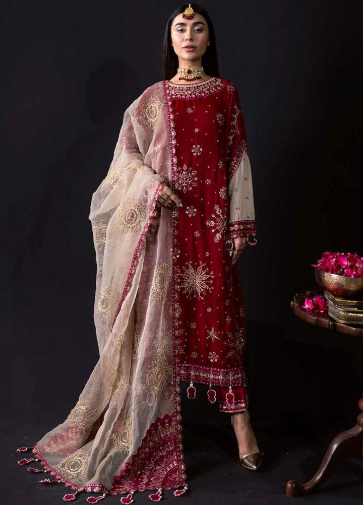 Maya by Nureh Embroidered Velvet Suits Unstitched 3 Piece NU22MV NV-15 Shabo - Luxury Collection