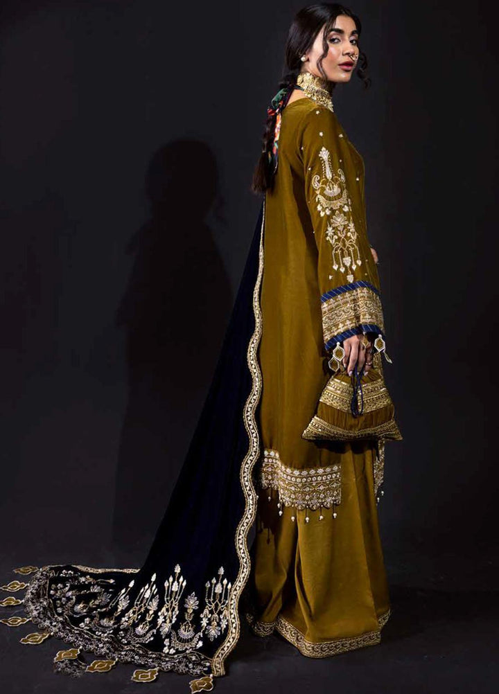 Maya by Nureh Embroidered Velvet Suits Unstitched 3 Piece NU22MV NV-19 Benaras - Luxury Collection