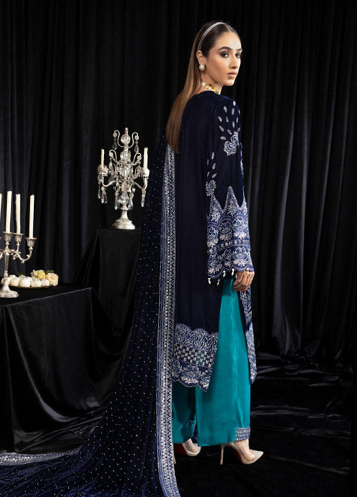Maya By Nureh Embroidered Velvet Suits Unstitched 3 Piece NU23MYV NS-105 Safeena - Winter Collection
