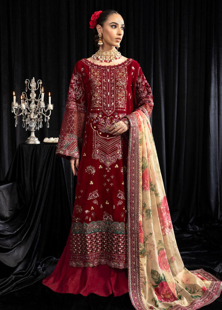 Maya By Nureh Embroidered Velvet Suits Unstitched 3 Piece NU23MYV NS-106 Elisa - Winter Collection