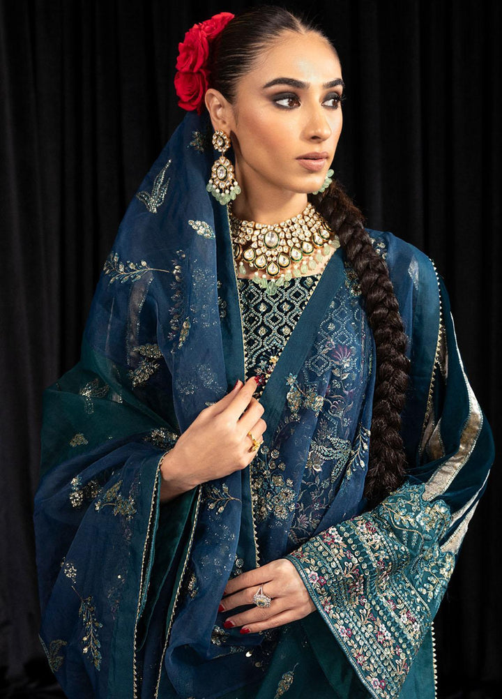 Maya By Nureh Embroidered Velvet Suits Unstitched 3 Piece NU23MYV NS-107 Lehar - Winter Collection